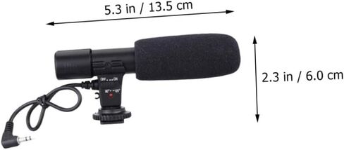 POPETPOP Professional DSLR Camera Interview Microphone for Filmmaking Lightweight Condenser Mic Windscreen for Vlogging and Recording Compatible 5D3 and Other Cameras in Saudi Arabia