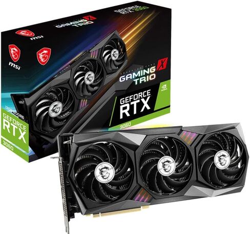 MSI Gaming GeForce RTX 3060 12GB 15 Gbps GDRR6 192-Bit HDMI/DP PCIe 4 Tri-Frozr Torx Fan Ampere RGB OC Graphics Card (RTX 3060 Gaming X Trio 12G) in Saudi Arabia