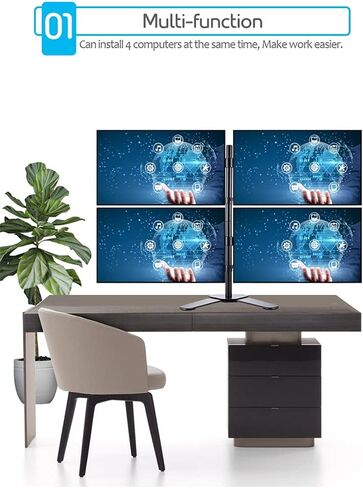 Quad Four Arm Desk Mount Orgonomic LCD Computer Monitor Monitor Bracket Stand Tilt Rotation 17 "-32" دعم الشاشة in Saudi Arabia