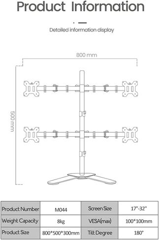Quad Four Arm Desk Mount Orgonomic LCD Computer Monitor Monitor Bracket Stand Tilt Rotation 17 "-32" دعم الشاشة in Saudi Arabia