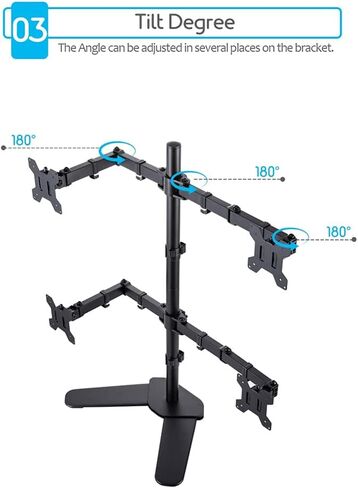 Quad Four Arm Desk Mount Orgonomic LCD Computer Monitor Monitor Bracket Stand Tilt Rotation 17 "-32" دعم الشاشة in Saudi Arabia