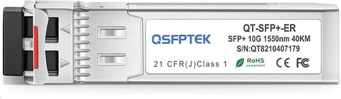 QSFPTEK 10GBASE-LR SFP Module, 10gbe SFP+ 1310nm 10km Duplex LC SMF DOM Optical Networking Transceivers, MINI GBIC Compatible SFP-10G-LR, and Other Open Switch, 1pc in Kuwait