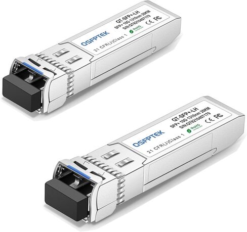 QSFPTEK 10GBASE-LR SFP Module, 10gbe SFP+ 1310nm 10km Duplex LC SMF DOM Optical Networking Transceivers, MINI GBIC Compatible SFP-10G-LR, and Other Open Switch, 1pc in Kuwait