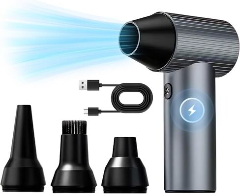 Electric Air Duster, 90000RPM Super Blower, 3 Speed Adjustable Rechargeable Compressed Air Duster Can, Cordless Air Duster for Home Car Keyboard Cleaning in Saudi Arabia