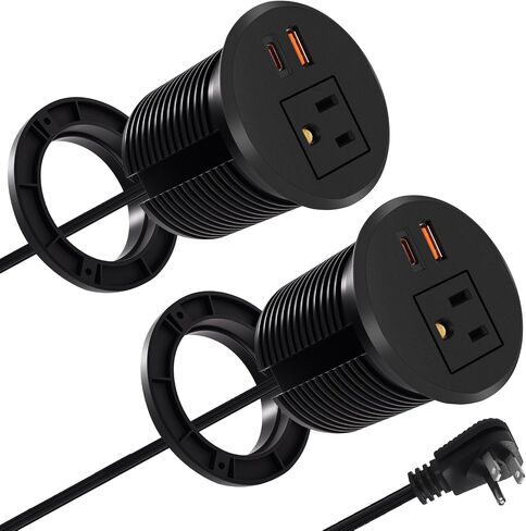 Desk Power Grommet 2.5‘’ Hole, Desktop Power Grommet, USB C 20W Fast Charging Station, Recessed Power Strip for Desk, Furniture, Office Table, Work & Living Space Essential (1 Pack) in Saudi Arabia