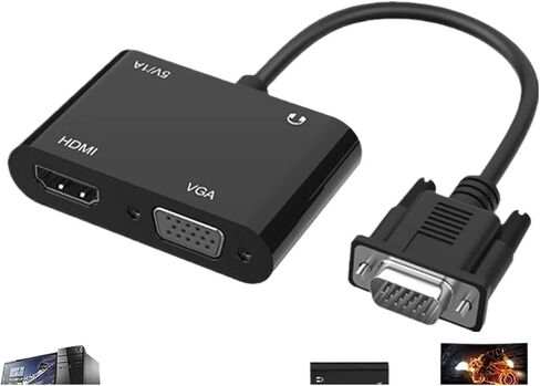 Grwibeou to HDMI Adapter ، 1080p Splitter 1 في 2 إخراج لأجهزة الكمبيوتر المكتبية أجهزة الكمبيوتر المحمولة مراقبة أجهزة الكمبيوتر in Saudi Arabia