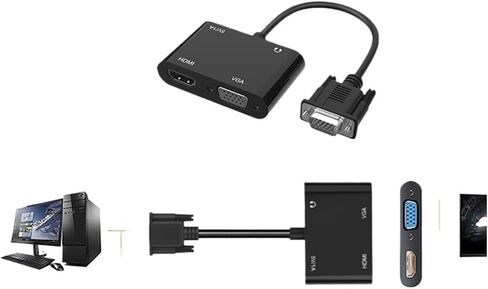 Grwibeou to HDMI Adapter ، 1080p Splitter 1 في 2 إخراج لأجهزة الكمبيوتر المكتبية أجهزة الكمبيوتر المحمولة مراقبة أجهزة الكمبيوتر in Saudi Arabia