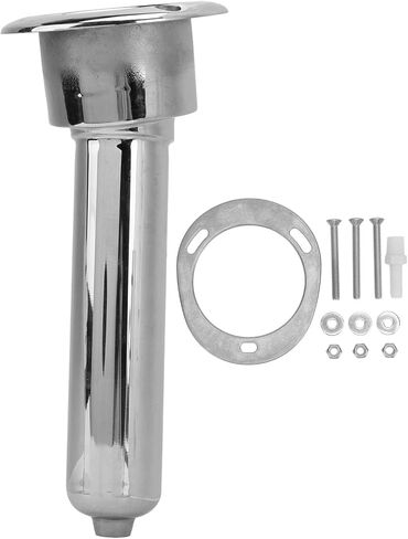 Pomya 280mm Fishing Rod Cup Holder, Stainless Steel Boat Rod Cup Holder 0/15/30 Degree for Yacht Ship, Round Top Cup Holder (15 Degrees) in Saudi Arabia