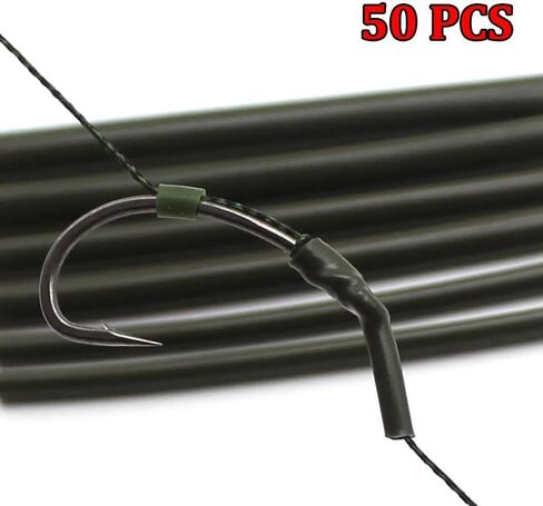 50 pcs ملحقات الصيد الكارب الصيد الأكمام خط ربط الأكمام أنابيب تقلص الحرارة لكارب روني الدوار منصات الصيد معدات المعالجة in Saudi Arabia