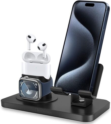 3 in 1 Phone Stand for iPhone 16e/16 Pro Max/iPhone 16 Pro/16/iPhone 16 Plus/Samsung Galaxy S25/S24 Ultra/S25/S24+Plus/S25/S24/Stand for AirPods/Watch 7/6/5/4/iPhone 15/14 Pro Max/13 Pro Max/12 Pro/11 in Saudi Arabia