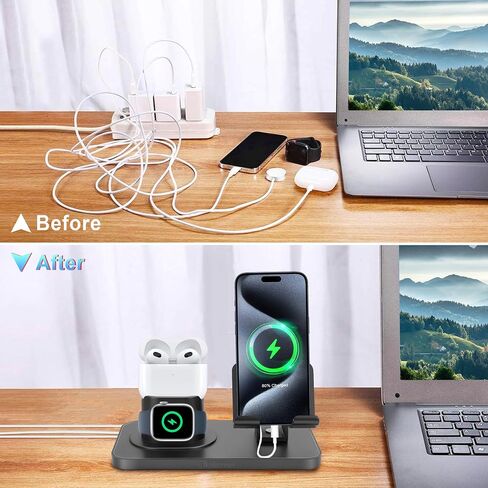 3 in 1 Phone Stand for iPhone 16e/16 Pro Max/iPhone 16 Pro/16/iPhone 16 Plus/Samsung Galaxy S25/S24 Ultra/S25/S24+Plus/S25/S24/Stand for AirPods/Watch 7/6/5/4/iPhone 15/14 Pro Max/13 Pro Max/12 Pro/11 in Saudi Arabia