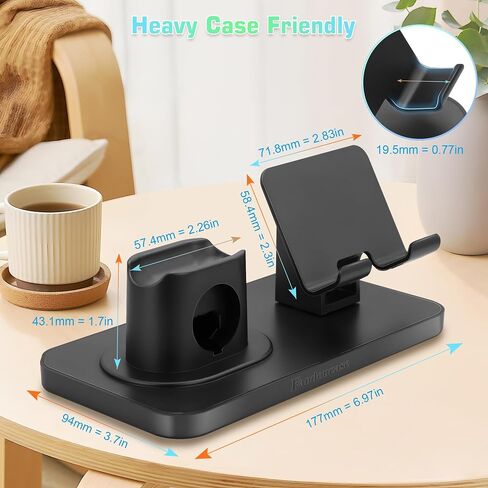 3 in 1 Phone Stand for iPhone 16e/16 Pro Max/iPhone 16 Pro/16/iPhone 16 Plus/Samsung Galaxy S25/S24 Ultra/S25/S24+Plus/S25/S24/Stand for AirPods/Watch 7/6/5/4/iPhone 15/14 Pro Max/13 Pro Max/12 Pro/11 in Saudi Arabia