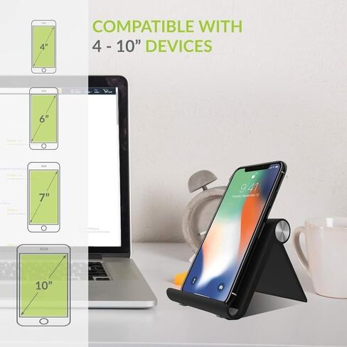 حامل الهاتف المحمول الهرمي - 3 حامل سطح المكتب للزاوية المائل ، Dock Cradle مناسبة لجميع الهواتف المحمولة - متوافق مع عرض 4 "-10" (حامل الهاتف المحمول العالمي) in Saudi Arabia