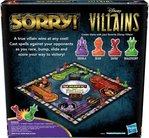 هاسبرو جيمنج آسف! لعبة اللوحة: لعبة Disney Villains Edition للأطفال، ألعاب عائلية للأعمار من 6 سنوات فما فوق (حصريًا لأمازون) in Saudi Arabia