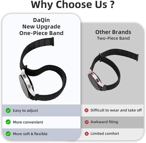 Daqin 22mm 20mm 18mm Quick Release Band متوافق مع Garmin Venu 3 2/Forerunner 255 265 955/vivoactive 5 6 4 3 ، أحزمة ساعة نايلون ، استبدال الرياضة القابلة للتعديل لـ Samsung Galaxy Watch 7 6 5 4/3 45 ملم/Galaxy Watch النساء ، 3 عبوات ، 3 عبوات ، in Kuwait
