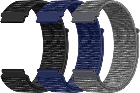 Daqin 22mm 20mm 18mm Quick Release Band متوافق مع Garmin Venu 3 2/Forerunner 255 265 955/vivoactive 5 6 4 3 ، أحزمة ساعة نايلون ، استبدال الرياضة القابلة للتعديل لـ Samsung Galaxy Watch 7 6 5 4/3 45 ملم/Galaxy Watch النساء ، 3 عبوات ، 3 عبوات ، in Kuwait