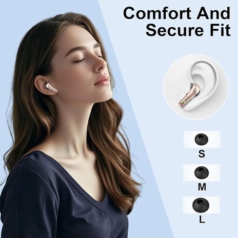 Wireless Earbuds, Bluetooth 5.4 Headphones in Ear, Mini Bluetooth Earbuds HiFi Stereo Deep Bass with 4 ENC Noise Cancelling Mic, Wireless Ear Buds 47H Long Playtime LED IP7 Waterproof USB-C (Black) in Kuwait