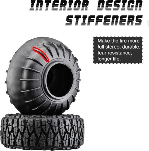 إطار DJCRAWLER 4 قطع 1/24 1 بوصة لجميع التضاريس المطيرة بوتيل إصدار أكثر نعومة من المطاط مع إسفنجة بطانة لـ AXIAL SCX24 2021 Bronco، FMS FCX24، Jeep JT Gladiator 4WD، 2019، Wrangler JLU CRC، Power Wagon in Kuwait