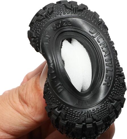 إطار DJCRAWLER 4 قطع 1/24 1 بوصة لجميع التضاريس المطيرة بوتيل إصدار أكثر نعومة من المطاط مع إسفنجة بطانة لـ AXIAL SCX24 2021 Bronco، FMS FCX24، Jeep JT Gladiator 4WD، 2019، Wrangler JLU CRC، Power Wagon in Kuwait