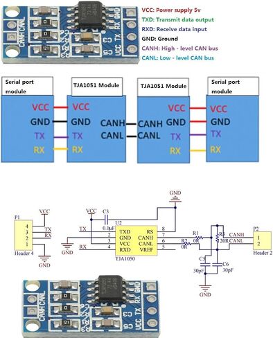 5Pcs TJA1050 CAN Bus Transceiver Module Controller Interface Module Bus Driver Interface Module Compatible with for Arduino ESP32 STM Raspberry Pi in Saudi Arabia