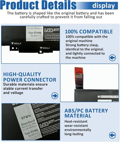 XG4K6 استبدال البطارية ل Dell XPS 17 9700 9710 9720 9730 الدقة 5750 5760 5770 سلسلة P92F P92F001 P92F002 P92F003 01RR3 001RR3 in Kuwait