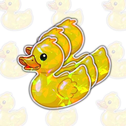 (3Pcs) Yellow Duck Sticker Funny Meme Cute Duck Decal, Duck Vinyl Sticker, Rubber Duck Sticker, Find The Duck Vinyl Sticker for Laptop Water Bottle Phone Car Window Helmet 3" (D1) (Normal, 3in) in Saudi Arabia