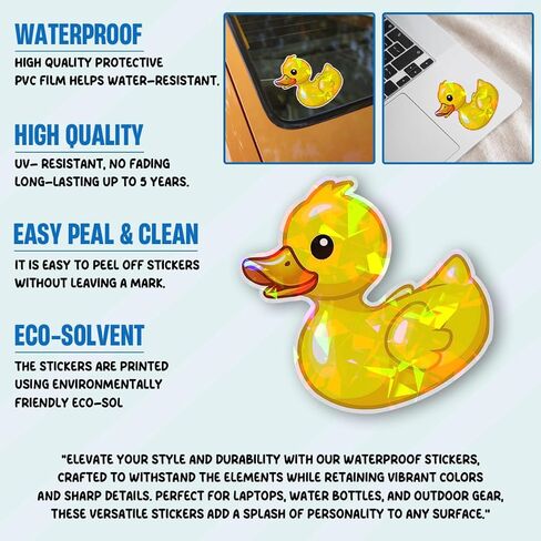 (3Pcs) Yellow Duck Sticker Funny Meme Cute Duck Decal, Duck Vinyl Sticker, Rubber Duck Sticker, Find The Duck Vinyl Sticker for Laptop Water Bottle Phone Car Window Helmet 3" (D1) (Normal, 3in) in Saudi Arabia