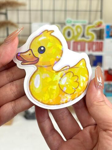(3Pcs) Yellow Duck Sticker Funny Meme Cute Duck Decal, Duck Vinyl Sticker, Rubber Duck Sticker, Find The Duck Vinyl Sticker for Laptop Water Bottle Phone Car Window Helmet 3" (D1) (Normal, 3in) in Saudi Arabia