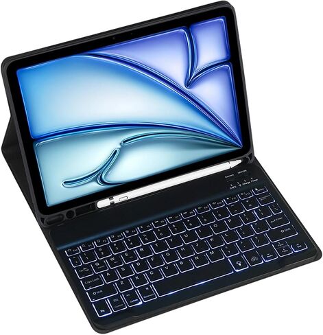 لوحة مفاتيح لاسلكية قابلة للفصل المغناطيسي وسرد الماوس مع غطاء جلدي لـ Samsung Tab A 10.1 SM-T580 Tablet Complete Protect Rappoard Case (Black ، Touch Pad) in Kuwait