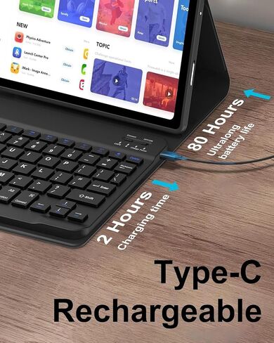 لوحة مفاتيح لاسلكية قابلة للفصل المغناطيسي وسرد الماوس مع غطاء جلدي لـ Samsung Tab A 10.1 SM-T580 Tablet Complete Protect Rappoard Case (Black ، Touch Pad) in Kuwait