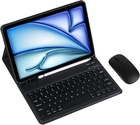 لوحة مفاتيح لاسلكية قابلة للفصل المغناطيسي وسرد الماوس مع غطاء جلدي لـ Samsung Tab A 10.1 SM-T580 Tablet Complete Protect Rappoard Case (Black ، Touch Pad) in Kuwait