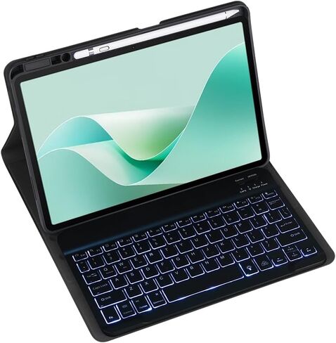 Magnetic Detachable Wireless Keyboard & Mouse Combo with Built in Pen Holder Leather Cover for Huawei MatePad SE (2024) 11-inch Tablet Keyboard Case (Black,Backlight Touch Pad) in Saudi Arabia