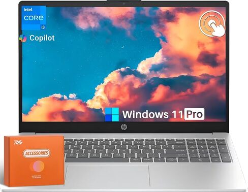 HP 2025 NEW 15.6 "كمبيوتر محمول لعمليات الشاشة التي تعمل باللمس ، Intel 6-Core I3-1215U حتى 4.4 جيجا هرتز ، وذاكرة وصول عشوائي 32 جيجابايت ، و 1 تيرابايت SSD ، و Intel UHD Graphics ، وعمر البطارية الطويل ، و Wi-Fi 6e ، و Copilot AI Chat ، و Windows 11 Pro in Saudi Arabia