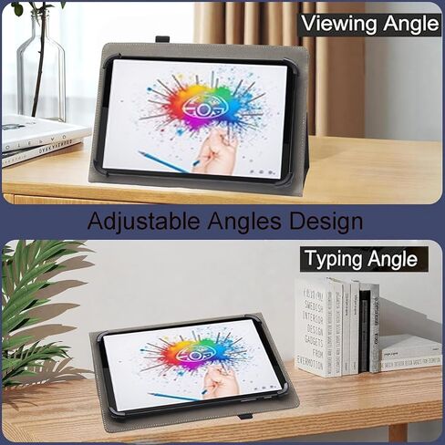 Universal 10 10.1 inch Android Tablet Case ، revvl tab 2 case ، BBJJJKKZ PU Leather Leather Slim Folio Cover مع حزام يدوي لجميع قرص 9.5-11 بوصة ، أحمر ، أحمر in Saudi Arabia