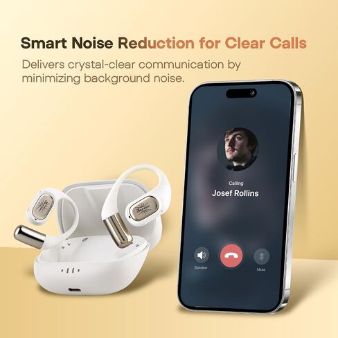 Linsoul Kiwi Ears Attiva Ows Wireless الأذن ، فتحة أذن مفتوحة 5.4 سماعات الرأس مع إلغاء ضوضاء ANC ، وقت اللعب 200 ساعة ، عرق IPX5 ومقاوم للماء للتمرين (أبيض) in Saudi Arabia
