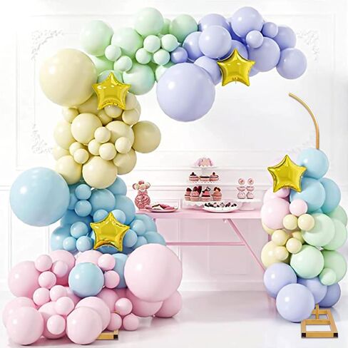 Metal Arch Backdrop Stand, Gold Curved Top Wedding Arch Set of 2 (6.85 FT/6.5 FT) Half Moon Wedding Arches Frames for Ceremony, Baby Shower,Birthday Party, Anniversary Graduation Decorations in Saudi Arabia