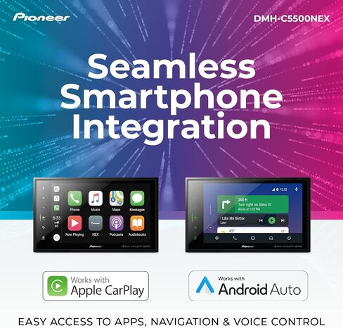 Pioneer DMH-C5500NEX 8 "شاشة تعمل باللمس بالسعة ، هيكل وحدات-Apple Carplay و Android Auto ، Alexa ، Bluetooth ، كاميرا احتياطية ، Flac ، Hi-Volt RCA ، in Kuwait