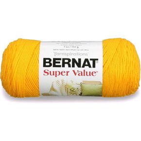 Bernat Super Value Yarn, 7 oz, Gauge 4 Medium Worsted, Bright Yellow in Kuwait