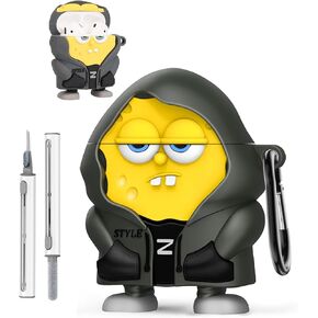for AirPods 4 (4th Generation) Case Cover,Cute Cartoon 3D Funny Ocean Sponge Hero Protective Silicone Skin Cover for AirPods 4,with Keychain & Cleaner Kit in Kuwait