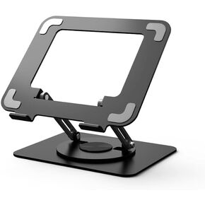 360 ° حامل كمبيوتر محمول دوار-أجهزة كمبيوتر محمولة قابلة للطي قابلة للطي وقابلة للطي للمحمولة المحمولة لـ MacBook Pro/Air ، Dell ، HP ، 10-16 "، تدعم ما يصل إلى 10 كجم ، معدن أسود in Kuwait