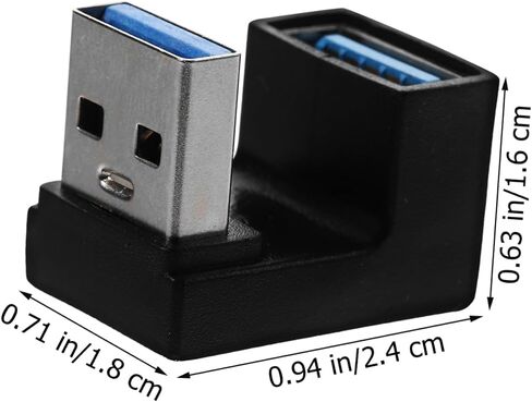 POPETPOP 2Pcs USB Adapter Angled USB Extender for Laptops Data Transfer Stylish Shaped Design Versatile Right Angle Connector for Enhanced Connectivity in Saudi Arabia