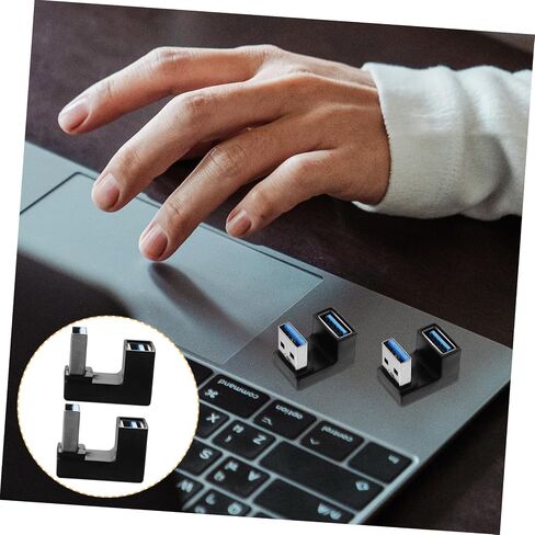 POPETPOP 2Pcs USB Adapter Angled USB Extender for Laptops Data Transfer Stylish Shaped Design Versatile Right Angle Connector for Enhanced Connectivity in Saudi Arabia