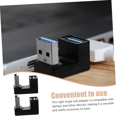 POPETPOP 2Pcs USB Adapter Angled USB Extender for Laptops Data Transfer Stylish Shaped Design Versatile Right Angle Connector for Enhanced Connectivity in Saudi Arabia