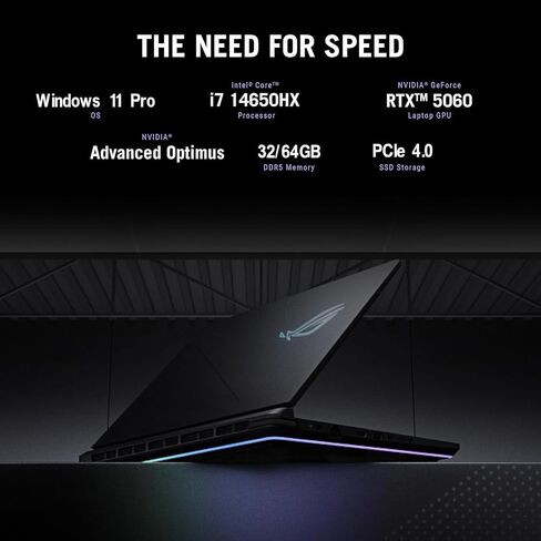 ASUS ROG Strix G16 2025 New Gaming Laptop ، NVIDIA RTX 5060 ، Intel I7-14650HX ، 16 Inch 1920x1200 FHD+ 165Hz 3MS ، WiFi 7 ، Dolby Atmos ، Audio ، 64 GB DDR5 ، 2 TB SSD ، WIN 11 Pro ، in Saudi Arabia