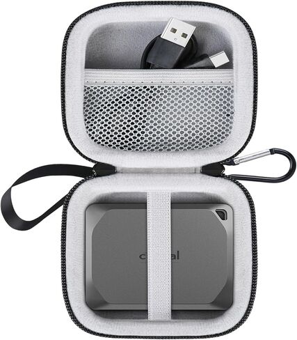 Lacdo Hard Drive Carrying Case for Crucial X9 / Crucial X10 Pro Portable SSD 1TB 2TB 4TB 500GB USB-C External Solid State Drive Hard EVA Shockproof Water Repellent Storage Travel Bag, Black+Gray in Saudi Arabia