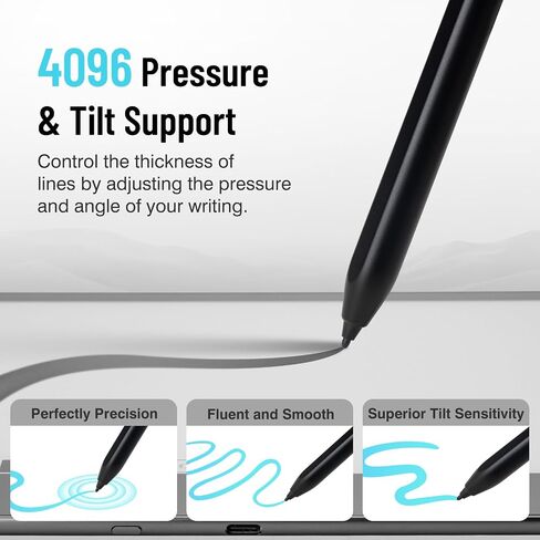 Magnetic Stylus for Kindle Scribe Pen with Eraser, Replacement for Remarkable 2 Pen with Eraser, EMR Pen for Kindle Scribe Stylus, 4096 Pressure Sensitivity,Palm Rejection,Tilt Support with 5 Pen Tips in Saudi Arabia