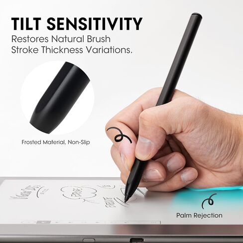 Magnetic Stylus for Kindle Scribe Pen with Eraser, Replacement for Remarkable 2 Pen with Eraser, EMR Pen for Kindle Scribe Stylus, 4096 Pressure Sensitivity,Palm Rejection,Tilt Support with 5 Pen Tips in Saudi Arabia