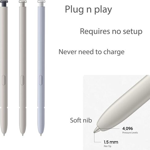 استبدال القلم S25 Ultra s لـ Samsung Galaxy S25 Ultra S Pen ، S25 Ultra Stylus لـ Samsung Galaxy S25 Ultra 5G ، الإصدار الأمريكي ، EJ-PS938BBEGUJ ، 3 NIBS + 1 CLIP (Black) in Kuwait
