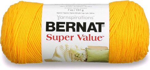 Bernat Super Value Yarn, 7 oz, Gauge 4 Medium Worsted, Bright Yellow in Saudi Arabia