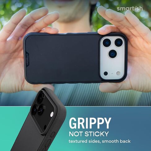 Smartish® iPhone 17 Pro Max MagSafe Case - Gripmunk Magnetic Slim Case [Lightweight + Protective] Thin Grip Cover with Microfiber Lining for Apple iPhone 17 Pro Max - Black Tie Affair in Kuwait